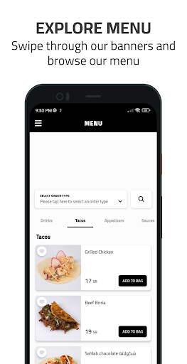 Android application EL TACORIA screenshort