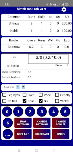 ScoreIt - Cricket Scorer Screen 2