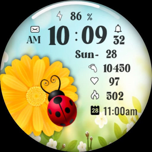 Summer flower Ladybug Seasonal logo