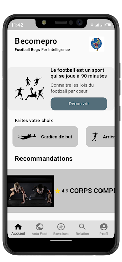 Android application Becomepro : Contrat pro screenshort