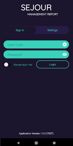 Android application Sejour Management Report screenshort