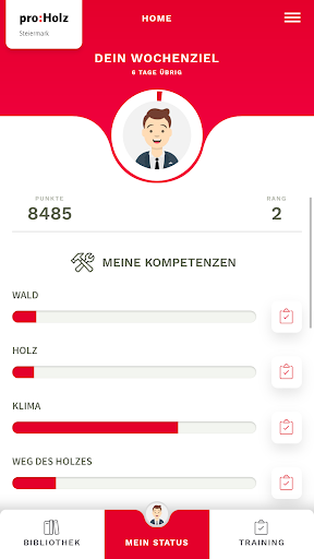 Android application App ins Holz screenshort