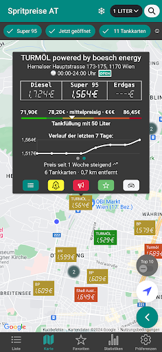 Android application Spritpreise AT: Clever Tanken screenshort