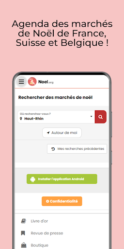Android application Agenda des marchés de Noël screenshort