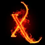 3D burning X code icon