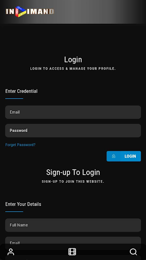 Android application Indimand screenshort