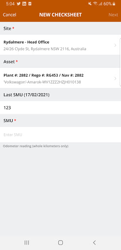Android application NAMS screenshort