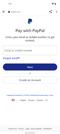 TotalEnergies E-Wallet Screen 3