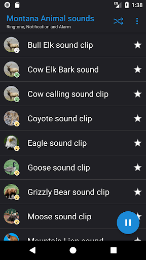 Android application Montana Animal sounds screenshort