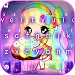 Cover Image of Download Cute Cake Girl Keyboard Theme  APK