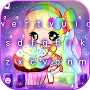 Cute Cake Girl Keyboard Theme