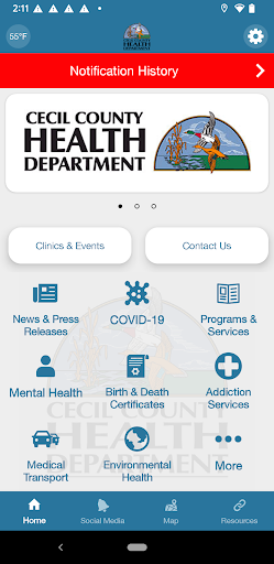 Android application Cecil County Health Department screenshort