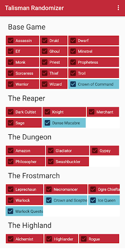 Talisman Randomizer Screen 3