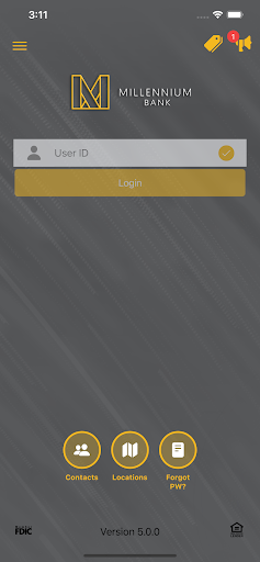 Android application Millennium Bank Mobile Banking screenshort