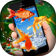 Fish on Screen Aquarium -Golden Fish on Phone