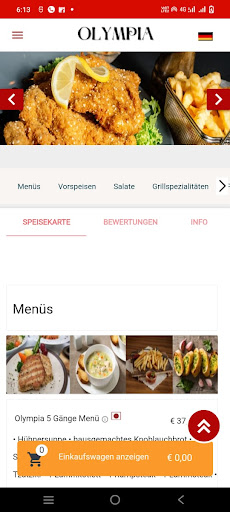 Restaurant Olympia Screen 2