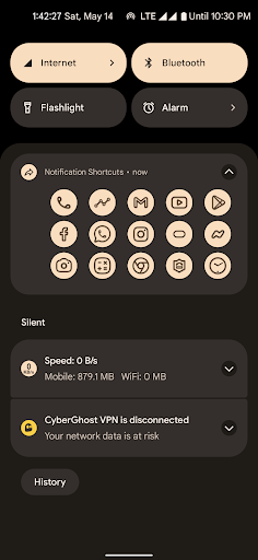 Screenshot of Notification Shortcuts