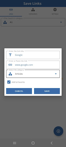 Save Links Screen 2