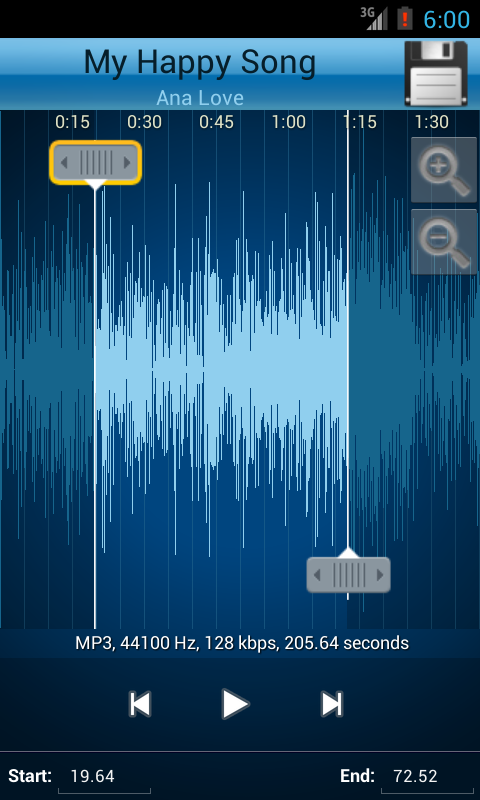 Android application MP3 Cutter and Ringtone Maker screenshort