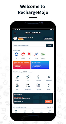 Android application RechargeMojo: Mobile Recharge screenshort