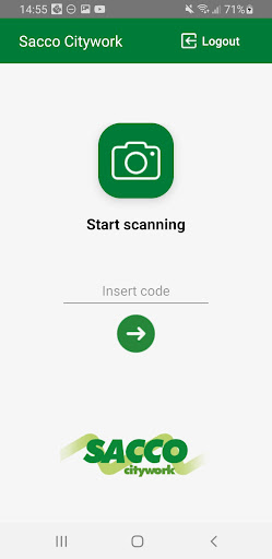 Android application SACCO CODE SCANNER screenshort