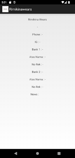 Android application RIMIKINA WEARS screenshort