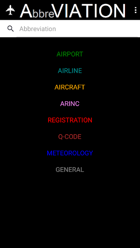 Android application Aviation Abbreviations screenshort