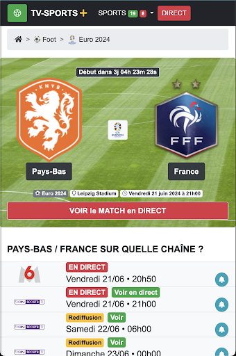 Android application Programme TV Sport screenshort