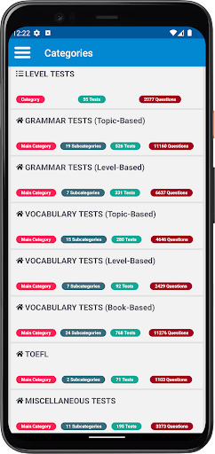 Android application English Tests AIO (All-In-One) screenshort