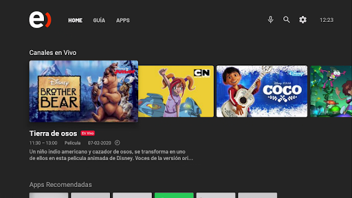 Entel TV - Android Launcher Screen 3