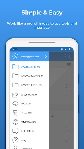 Geens - encrypted data storage Screen 2