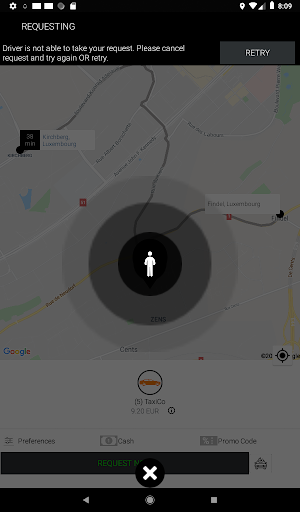 AA24 Customer App für Taxi- Screen 2