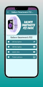 Kalinco Smartwatch P22 Guide