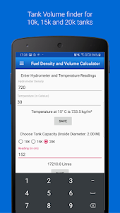 Fuel Density and Volume Calc