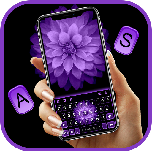 Purple Flower Keyboard Backgro logo
