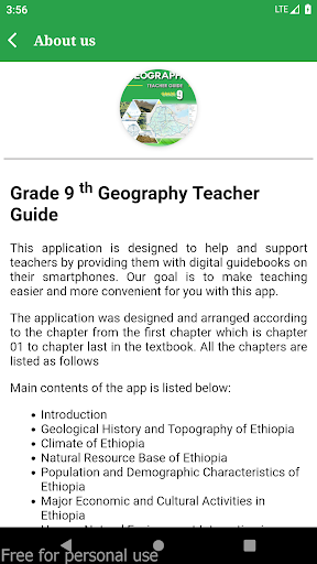Android application Geography 9th Teacher Guide screenshort