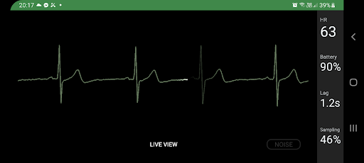 Android application Cardio Capture for Polar H10 screenshort
