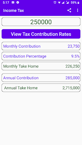 Income Tax Calculator Screen 3