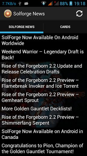 Android application News for Solforge screenshort