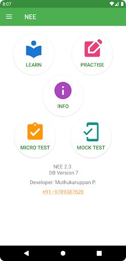 Android application NEE (Navodaya Entrance Exam) screenshort