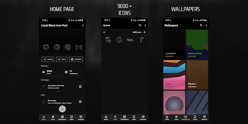 Screenshot of Liquid Black Icon Pack