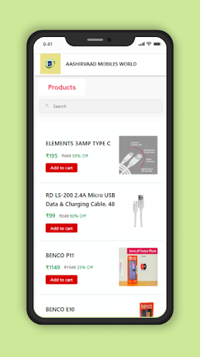 Android application Aashirvaad Mobiles World screenshort