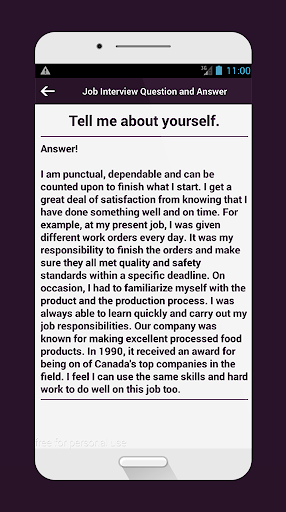 Job Interview : Question and A Screen 3
