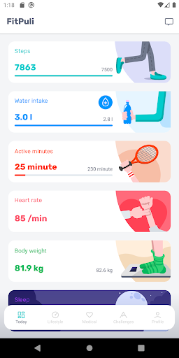 Android application Fitpuli screenshort