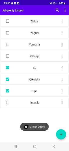 Alışveriş Listesi Screen 2