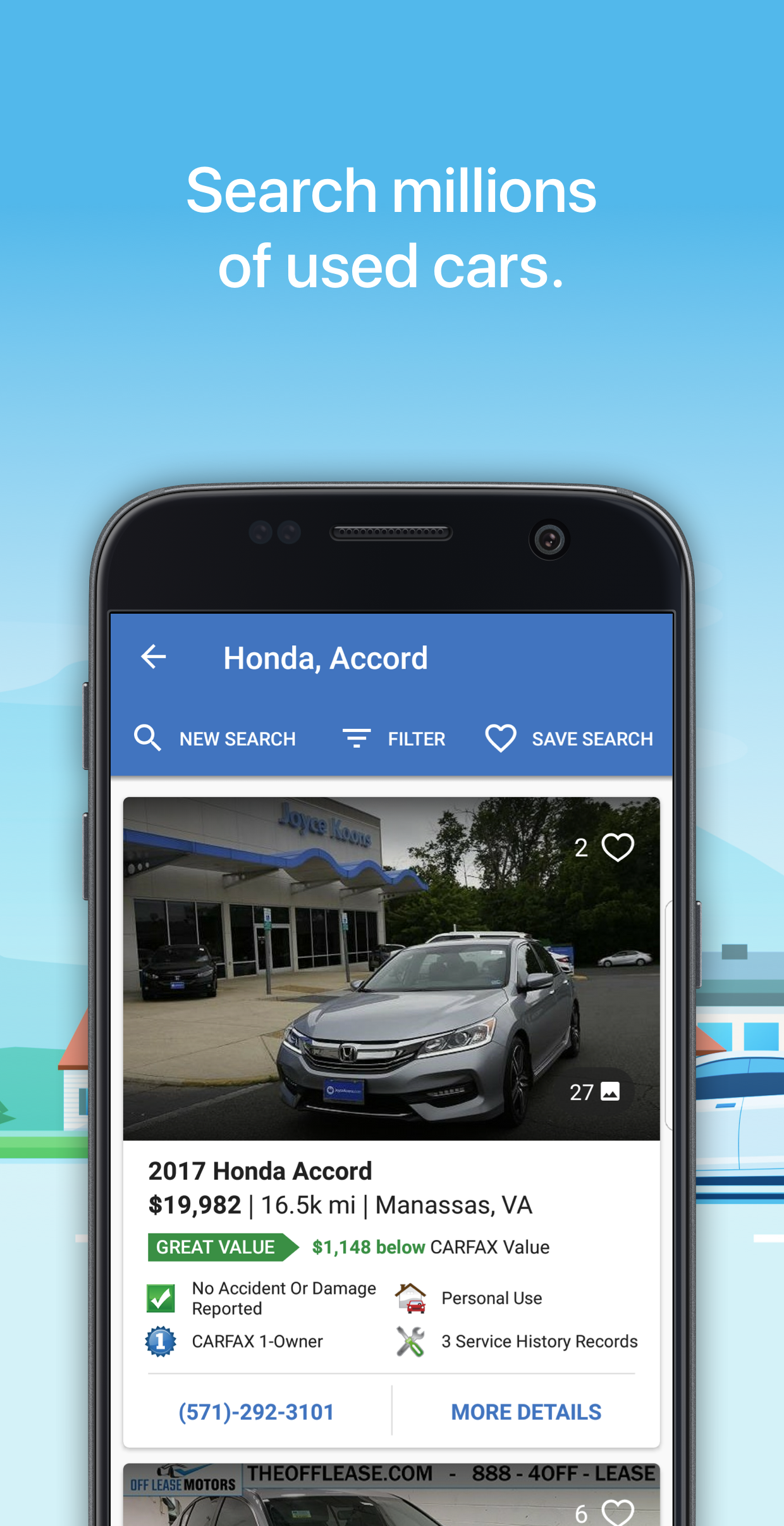 Android application CARFAX Find Used Cars for Sale screenshort