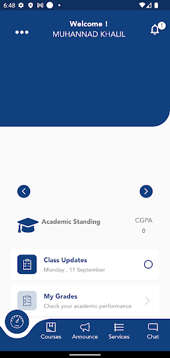 Android application Gulf University Student App screenshort