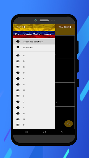 Android application Diccionario Colombiano screenshort