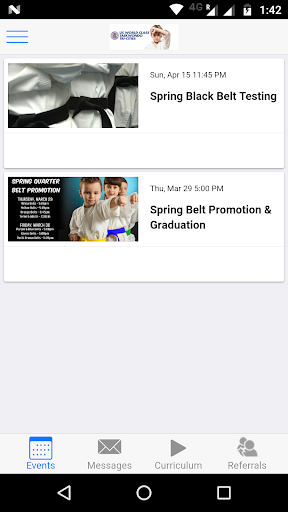 Android application USWC Taekwondo Tri-Cities screenshort