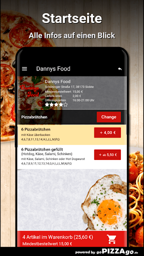 Android application Dannys Food Sickte screenshort